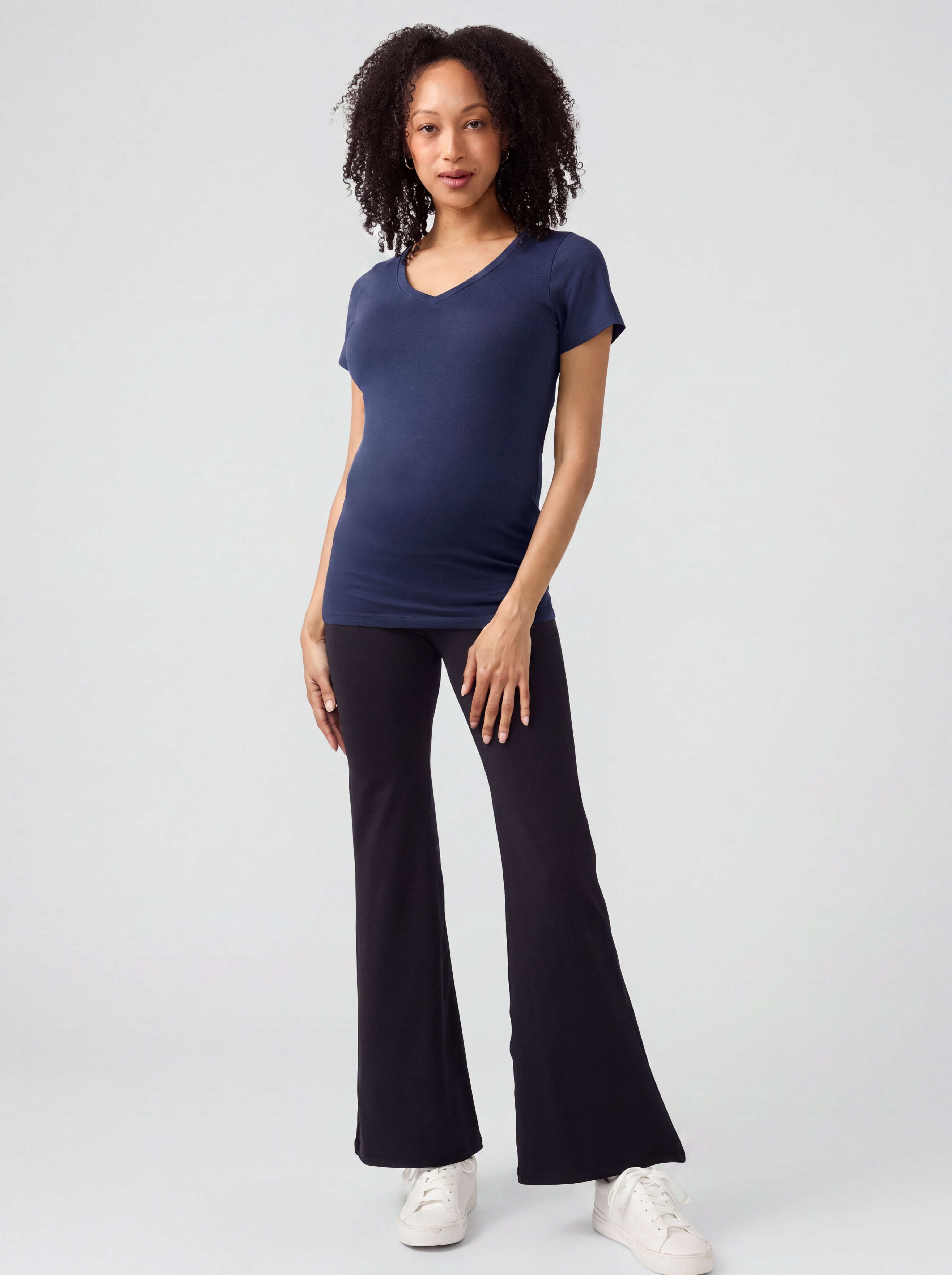 Ingrid & Isabel For Every Belly Women's Maternity Fitted V Neck Tee, Sizes S-XXL