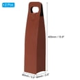 thumbnail image 2 of Uxcell Wine Gift Bag, 2 Pack Wine Bag Reusable Leather Wine Tote Carrier for Wine Bottles Portable, Brown-1, 2 of 5