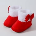 thumbnail image 2 of Gvdentm Girls Pink Winter Shoes Baby Girls Boys Snow Boots Plush Soft Sole Anti-Slip Warm Winter Shoes Toddler First Walkers(Red,4), 2 of 9