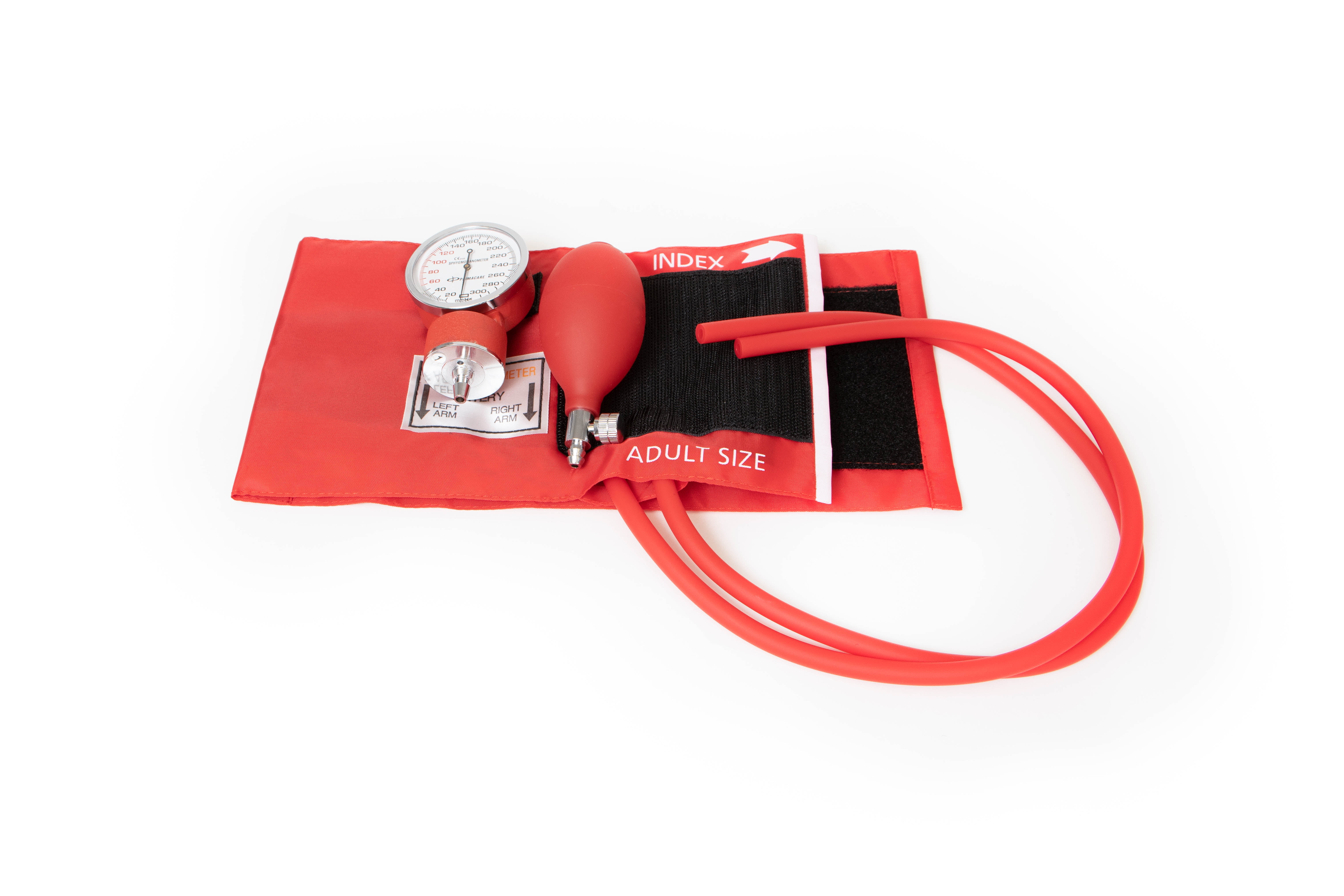 Primacare DS-9181-RDWM Professional Aneroid Sphygmomanometer and Sprague Rappaport Stethoscope, Manual Blood Pressure Kit with Cuff and Carrying Case, Red