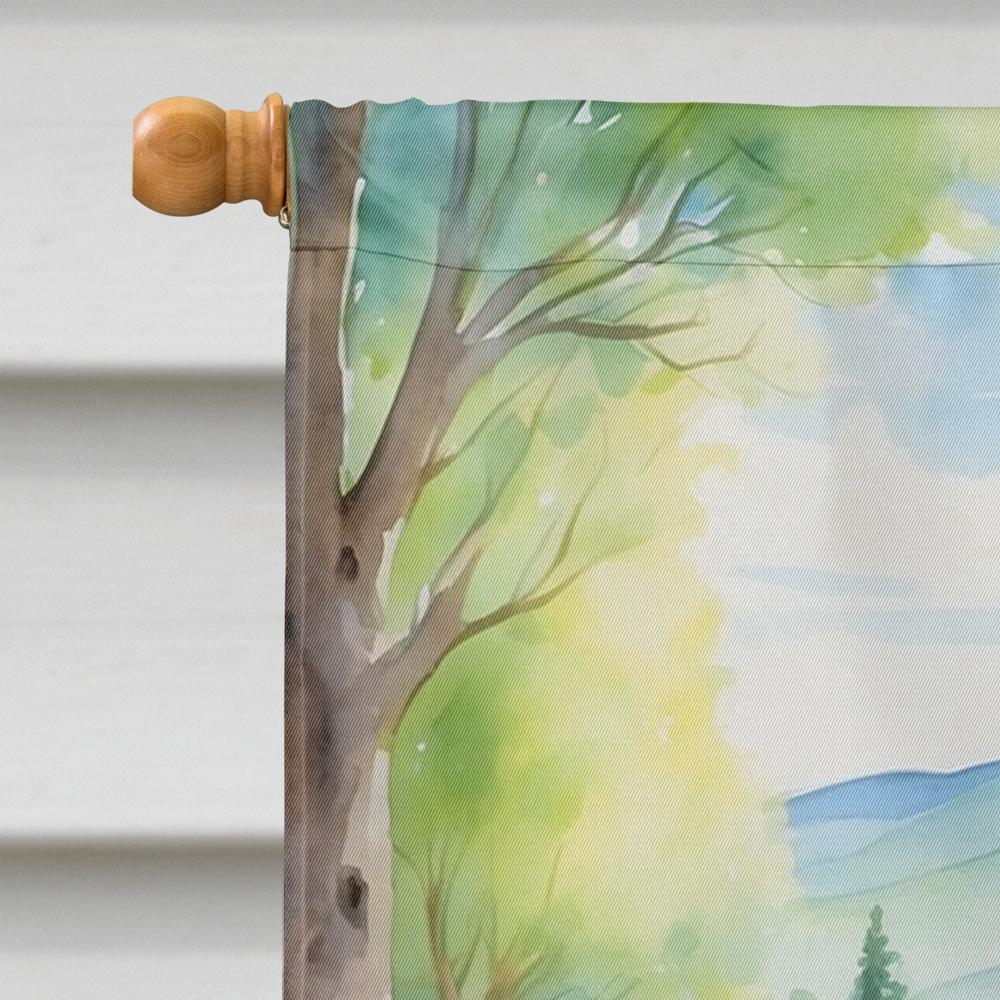 Scottish Terrier Spring Path House Flag 28 in x 40 in