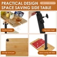 thumbnail image 4 of NUAHRHY Table d'Appoint de Canapé Rotative à 360° Table d'Appoint de Canapé Réglable en Hauteur Table d'Appoint de Canapé Stable avec Fentes pour Téléphone et Tablette Table Multifonctionnelle pour Téléviseur pour Petits Espaces, 4 of 7