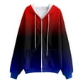 thumbnail image 5 of BOBOGOJP Womens Zip Up Hoodies 2025 Fall Winter Trendy Long Sleeve Hooded Sweatshirts Long Sleeve Comfy Casual Tie-dye Jacket Red,Size XXL, 5 of 6