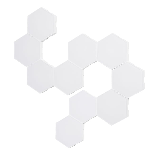 TFixol Appliques Murales Hexagonales RVB BT Connectées Lampe d'Ambiance LED 10 Pcs Blanc