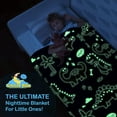 thumbnail image 6 of Glow in The Dark Dinosaur Blanket for Boys –Soft Plush Blue Fleece Throw Blanket. Great Dinosaur Gifts for Kids, Grandkids, Baby, Toddler, Birthday, Christmas! 6+ Hour Glow. (50”X60”), 6 of 9