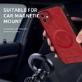thumbnail image 5 of Allytechgroup Magnetic for iPhone 11 Case, Compatible with MagSafe Support Magnetic Car Phone Mount PU Leather Slim Phone Case for Women Men for iPhone 11, Winered, 5 of 10