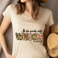 thumbnail image 4 of She Speaks With Wisdom Proverbs 31:26 Christian Floral T-Shirt, Ash, Size L, 4 of 6