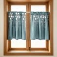 thumbnail image 6 of Floral Printed Tier Curtains Set of 2 15.75W x 17.72H Inch Rod Pocket Light Filtering Semi Sheer Curtains For Kitchen Bathroom, 6 of 6