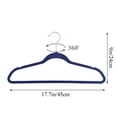 thumbnail image 4 of VECELO 100 Pack Velvet Non-Slip Heavy Duty Adult Hangers with 360° Swivel Hook, Ultra-Thin Space Saving Clothes Organizer for Coats Shirts Dresses Closet Storage-Blue, 4 of 10