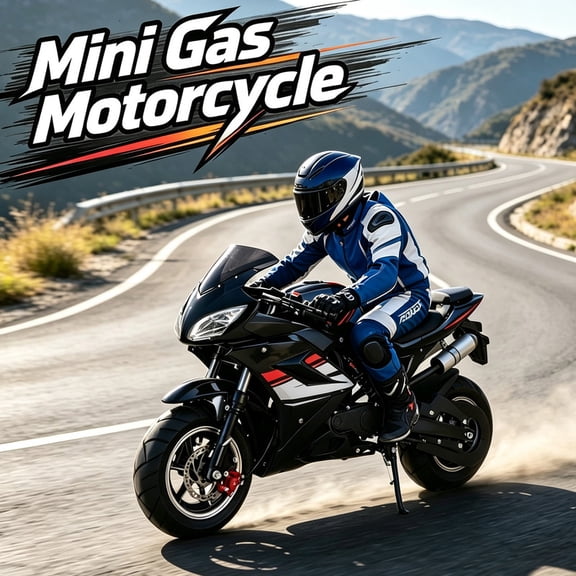 49CC 4-Stroke Gas Dirt Bike, Kids Dirtbike, Gas Powered Mini Dirt Bike – Pocket Motorbike with 8 Inch Wheels, Dual Headlights, Front Rear Disc Brakes
