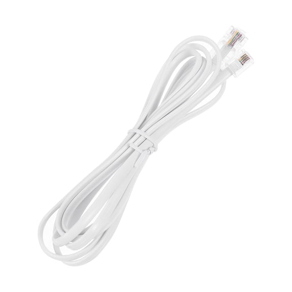 CIMAXIC Telephone Cord with Rj11 Plug Copper Wire for Home and Business Landline Accessories White PVC