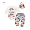 thumbnail image 2 of Guardurnaity 3 uds ropa de bebé conjunto mameluco infantil pantalones manga corta camiseta gorra conjuntos de ropa blanco 100cm Guardurnaity AP003100-04, 2 of 6