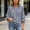 Navy women striped blouse a1, variant on SSZMDLB Women Striped 3/4 Sleeve Blouse Ruffle Collared Casual Loose Fit Beach Tops Summer Clothes Trendy, Navy M