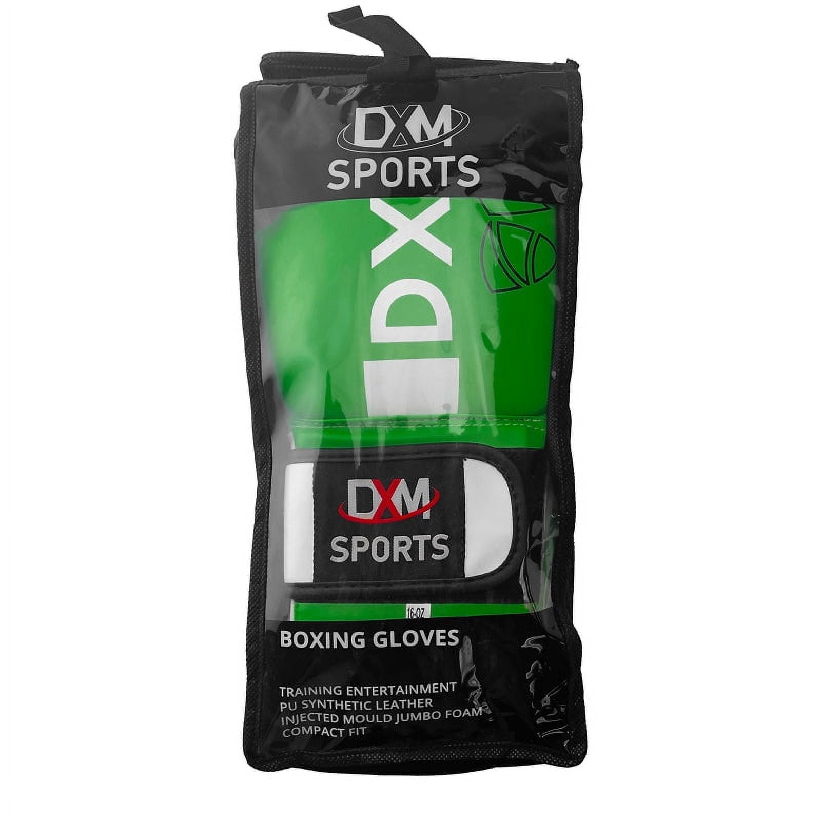 DXM SPORTS Boxing Gloves for Men & Women - Green & White, 16oz