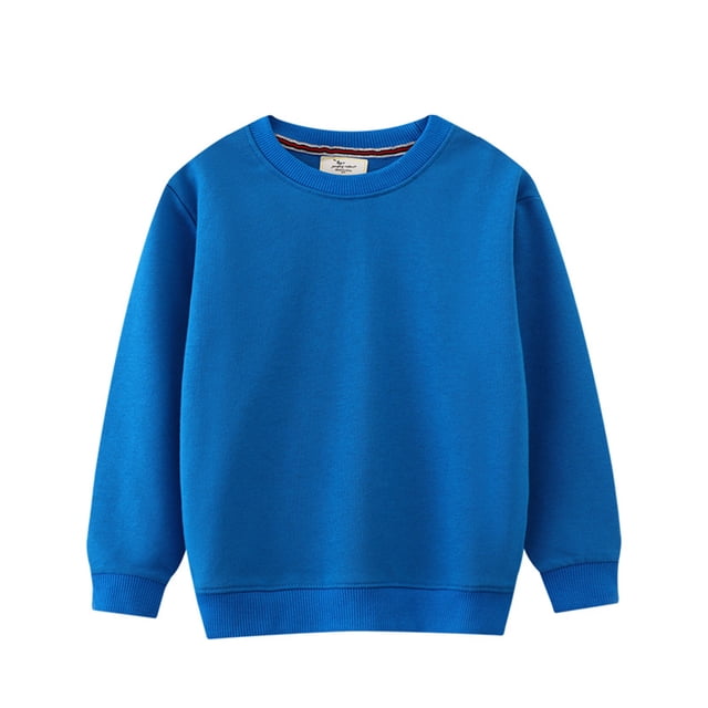 QUDDERR Chandails en Molleton pour Enfants Garçons Filles Couleurs Unies Col Rond Pull Unisexe Manches Longues Printemps Automne Taille 2-7T