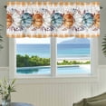 thumbnail image 3 of Orange Pumpkin Thanksgiving Farmhouse Short Window Curtain Valances, Fall Leaves Retro Plaid Rod Pocket Kitchen Valances for Living Room Bedroom Bathroom Cafe 42" x 18", 3 of 8