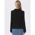 thumbnail image 3 of DARING DIVA Women's Winter Sweater Polo Collar Shirts Tops M Black, 3 of 6