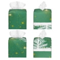 thumbnail image 2 of Kdxio Christmas Green Print Tissue Box Cover,Square Decorative PU Leather Facial Paper Case Organizer Holder Dispenser for Bathroom,Night Stands,Desk,Car 5.2''X5.2''X5.2'', 2 of 8