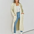thumbnail image 3 of Sakmal Duster Cardigan Sweaters Womens Thickened Comfy Warm Open Front Cardigan Long White Sweater Coat with Pockets, 3 of 6