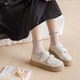 thumbnail image 5 of Women's spring and summer style wooden ear edge short style comfortable solid color simple wind cotton socks JK tide day system, 5 of 5