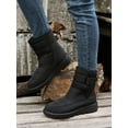 thumbnail image 2 of Black Solid Color Hook & Loop Fastener Warm Lined Snow Boots, 2 of 5