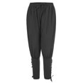 thumbnail image 5 of Mens Sweatpants with Pockets Solid Color Mid Waisted Fashion Loose Long Pant Retro Ankle Strap Lace Up Leggings Pants Travel Fall Hiking Outdoor Sport Pants, 5 of 5