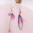 thumbnail image 2 of CNKOO Fairy Cicada Butterfly Wings Earrings Fantasy Tassel Jewelry Gradient Colorful Rhinestone Sequins Long Drop Earrings, 2 of 3