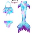 thumbnail image 1 of Girls' Standard Swimming Mermaid Tail Sets_Special Gift, 1 of 4