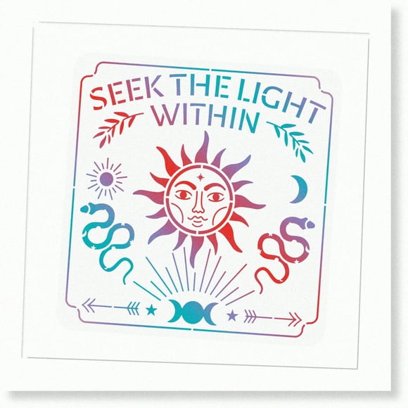 Sunshine Art Stencil Set - 11.8x11.8 Inch Reusable DIY Templates for Painting, Embrace the Radiance of Nature, Ideal for Wood, Canvas, Fabric, Walls, and Furniture