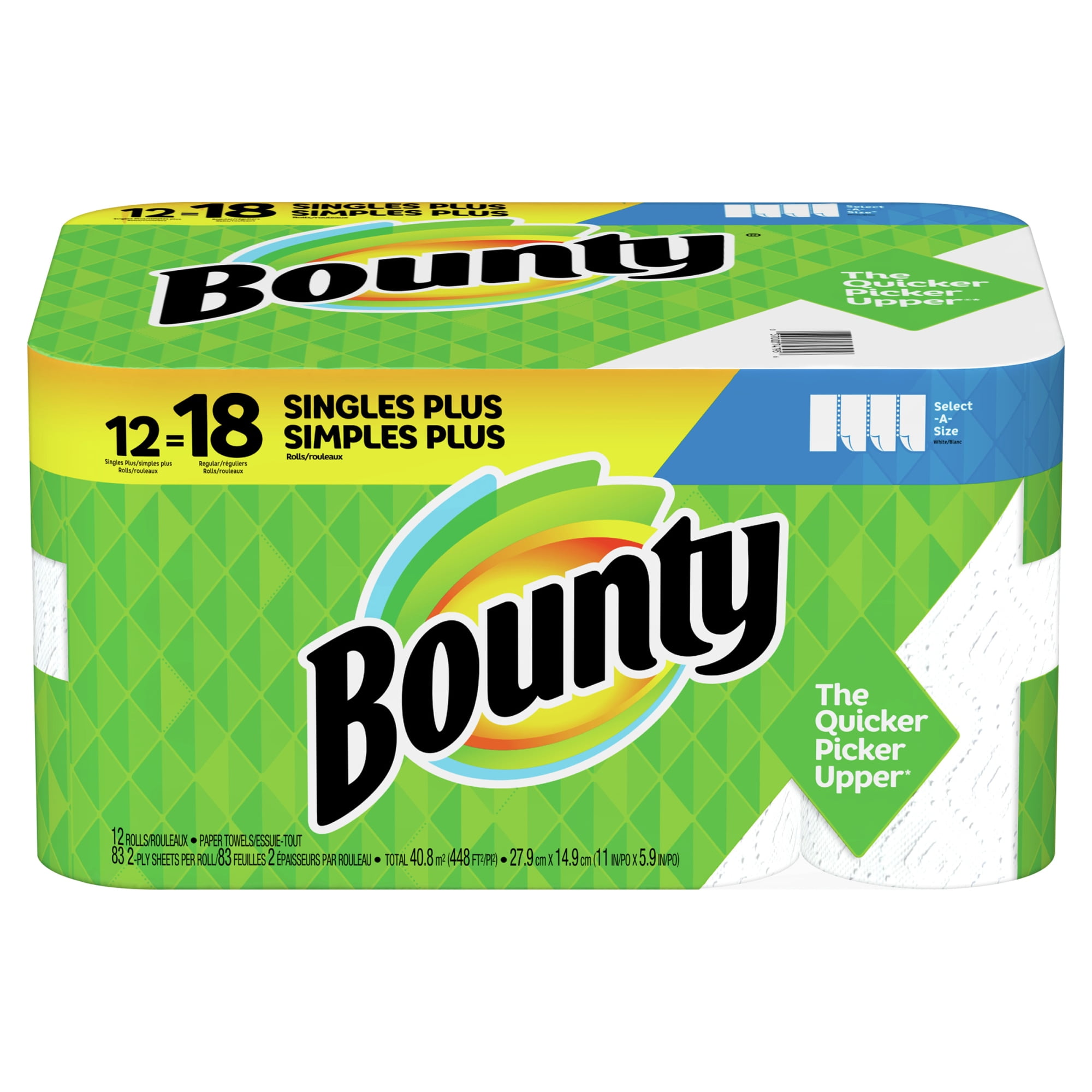 Bounty Essentials Paper Towels Select-A-Size 12 Big Rolls = 16 Regular Rolls 