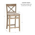 thumbnail image 2 of Linon Torino 24" Mid Back Indoor Cross Back Folding Wood Counter Stool, Graywash/Beige, 2 of 9