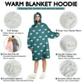 thumbnail image 5 of Wearable Oversized Blanket,Dark Green Cartoon Unicorn Pattern Wearable Blanket Hoodie for Adults,Cozy Hooded Blankets with Super Pockets,Super Warm Fuzzy Pullover for Women & Men, 5 of 6