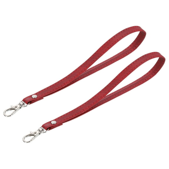 2 Pack Wristlet Strap, PU Leather Wrist Lanyard Keychain Hand Strap, Wine Red