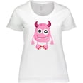 thumbnail image 3 of Inktastic Cute Monster, Smiling Monster, Pink Monster, Horns Women's Plus Size T-Shirt, 3 of 5