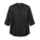 thumbnail image 4 of Camisetas de Manga Larga Casual Color Sólido Botón de Cuello Redondo Detalle Camiseta Suave para Deportes Primavera Diaria, 4 of 4
