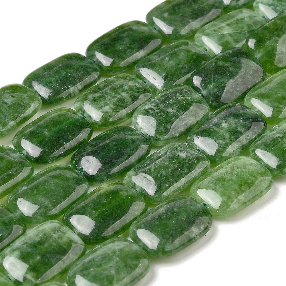 Natural Dyed Malaysia Jade Beads Strands Rectangle Green 18~18.5x13~13.5x4.5~5mm Hole: 1.2mm 22pcs/strand 15.87''(40.3cm)