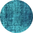 thumbnail image 1 of Ahgly Company Machine Washable Indoor Round Oriental Turquoise Blue Industrial Area Rugs, 3' Round, 1 of 4