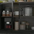 thumbnail image 7 of MONSLIPA Kitchen Pantry Storage Cabinet, Sideboard Buffet with Hutch, Metal Mesh Door and 3 Storage Drawers, Walnut, 7 of 7