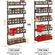 thumbnail image 2 of Organizador de especias de montaje en pared, estante colgante de 5 niveles de altura ajustable para especias para gabinete de despensa de cocina, soporte para condimentos de doble uso con ganchos,, 2 of 7