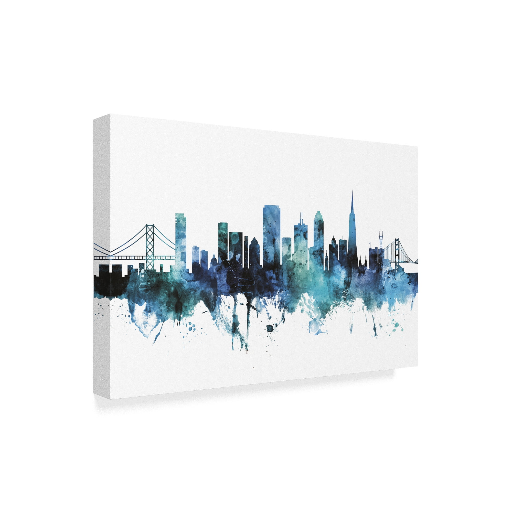Trademark Fine Art 'San Francisco Blue Teal Skyline' Canvas Art by Michael Tompsett