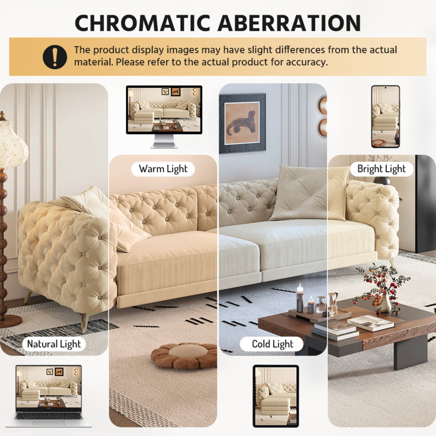avobird 97" Overside Convertible Sofa, 3 in 1 Pull Out Sleeper Sofa Bed with Movable Ottoman, Button Tufted Modern Sofa for Living Room, Apricot