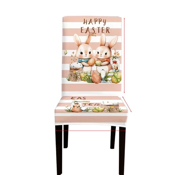 Hyknon Easter Chair Covers Decorations Stretch Soft Seat Covers Washable Decorative Chair Slipcovers Protector for Kitchen Restaurant Party