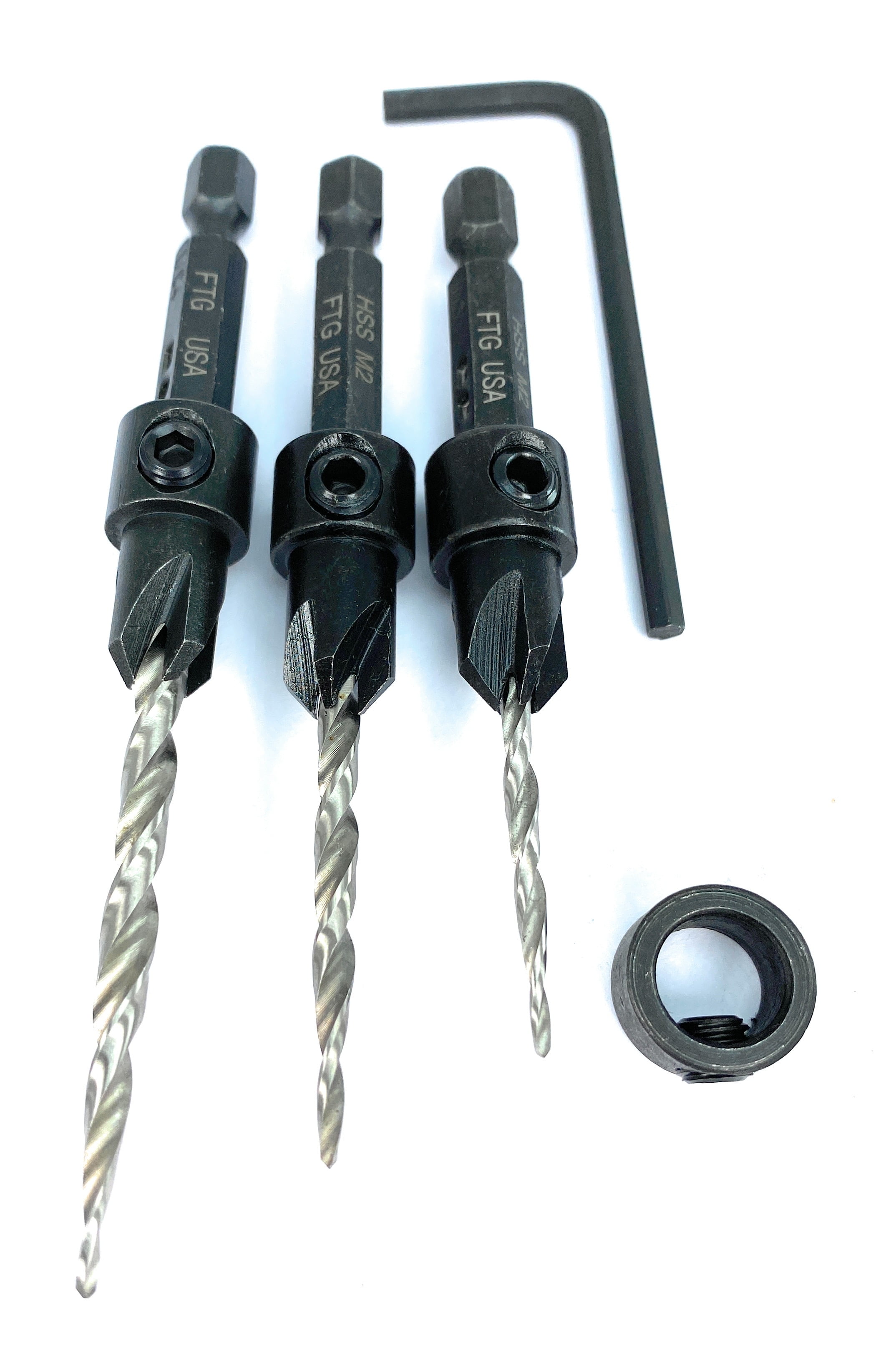 FTG USA Countersink drill bit set 468 Countersink Bit with Stop