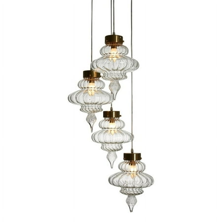Jennifer Taylor Home Vannes 4 Pendant Glass Hanging Lamp