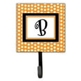 thumbnail image 2 of Letter P Initial Monogram - Orange Polkadots Leash or Key Holder, 2 of 7