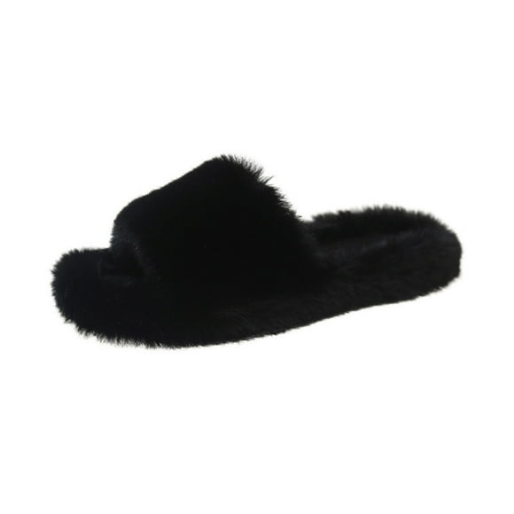 RKSTN Womens Slippers 2023 New Spring Summer Slope Heel Round Toe Slippers Casual Slippers Woolen Shoes Warm Indoor Cotton Slippers,Slippers for Women Indoor Outdoor