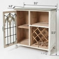 thumbnail image 5 of Luxen Home Wood 1-Door Storage Wine Cabinet in Distressed White and Gray, 5 of 11