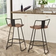 26" Swivel Bar Stools Industrial Kitchen Metal Counter Height Stools ...