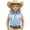 Light Blue, variant on Girls Cowgirl Outfit Snap Button Down Fringe Shirt Sleeveless Tops