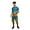 Gradient Blue, variant on Victorious Men's Reflective Band Tige Stripe Pattern Short Sleeve Top and Shorts Tracksuit Set - Neon Yellow - Large